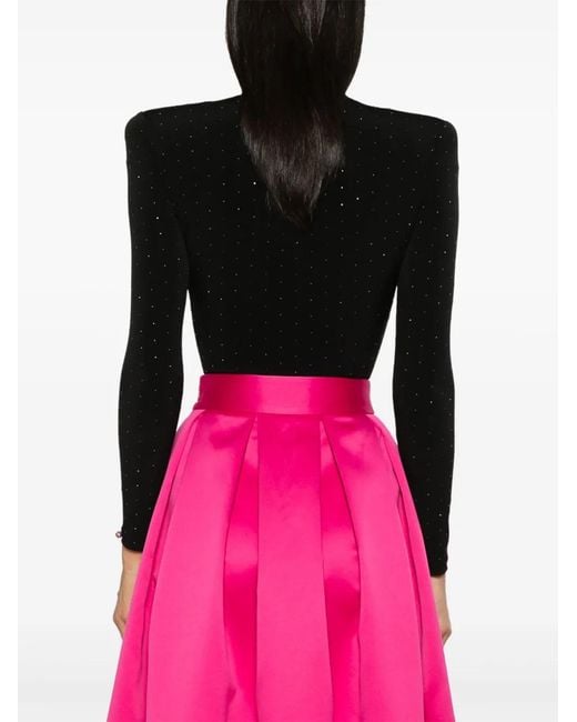Nissa Black Embellished Bodysuit