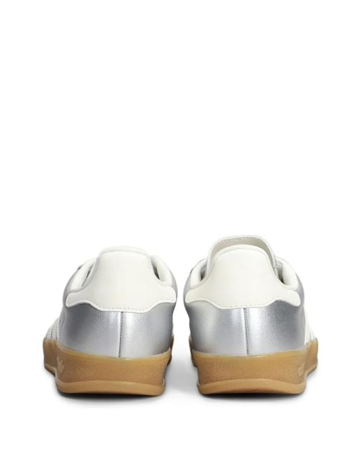 Adidas White Gazelle Indoor Leather Sneakers for men
