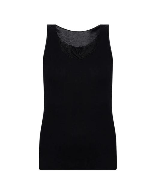 Hanro Top Met Kant in het Black