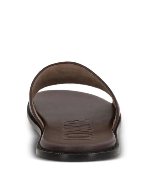 Loewe Brown Flex Anagram Leather Slides for men