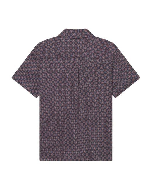 Les Deux Purple Geometric-Pattern Shirt for men