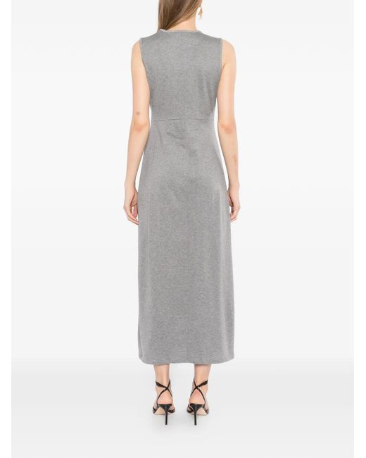 JNBY Gray Twist-Detail Front-Slit Dress