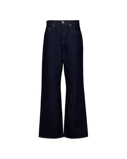 Casablanca Blue Logo-Embroidered Jeans