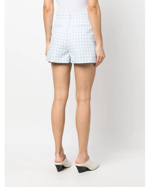RED Valentino Blue Gingham-Check Mini Skort