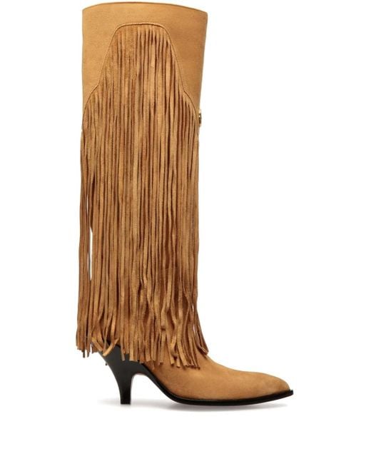 Bally Brown 40Mm Fringed Suede Boots