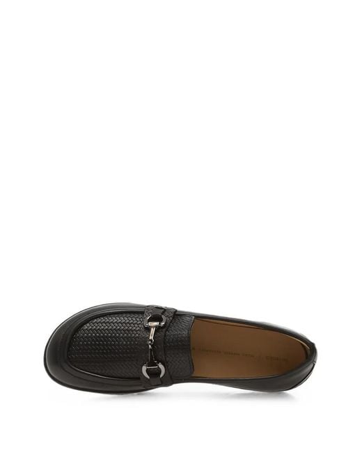 Be Lenka Black Divella Woven-Panel Bit Loafers