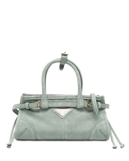 Prada Green Logo-Detail Tote Bag