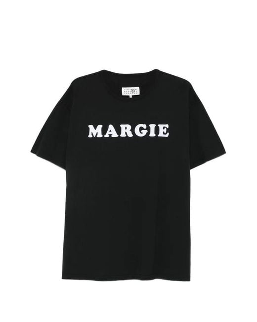MM6 by Maison Margiela Black Logo-Detail T-Shirt
