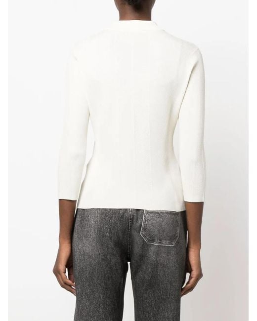 Rag & Bone Ribgebreide Polotop in het White