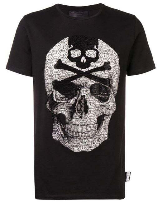 Philipp Plein T-Shirt mit Strass-Totenkopf in Black für Herren