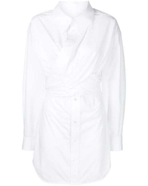 Alexander Wang White Gathered Shirt Dress