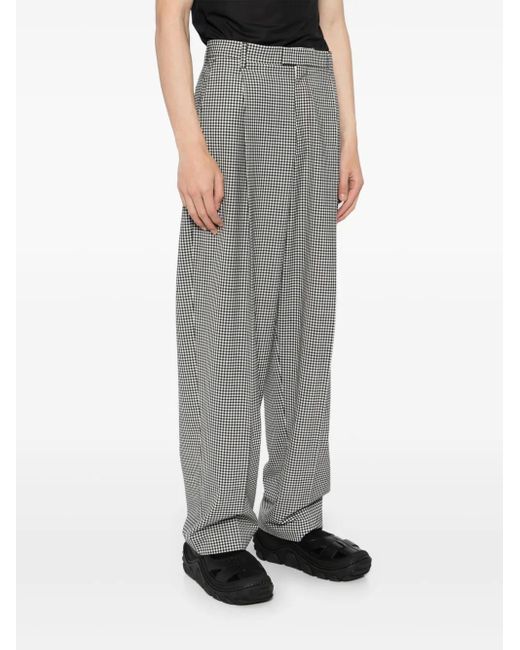 Marni Gray Checked Trousers for men