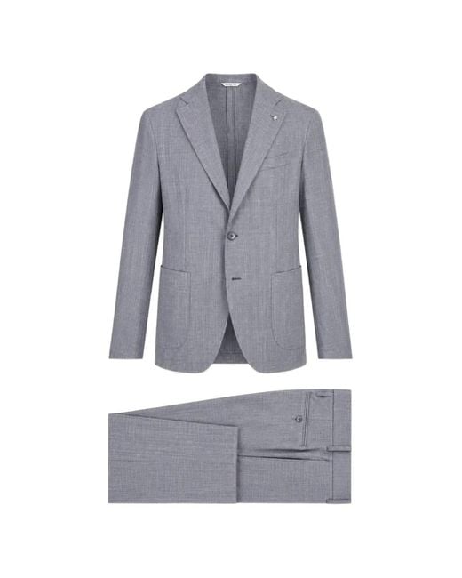 Manuel Ritz Blue Single-Breasted Suit for men