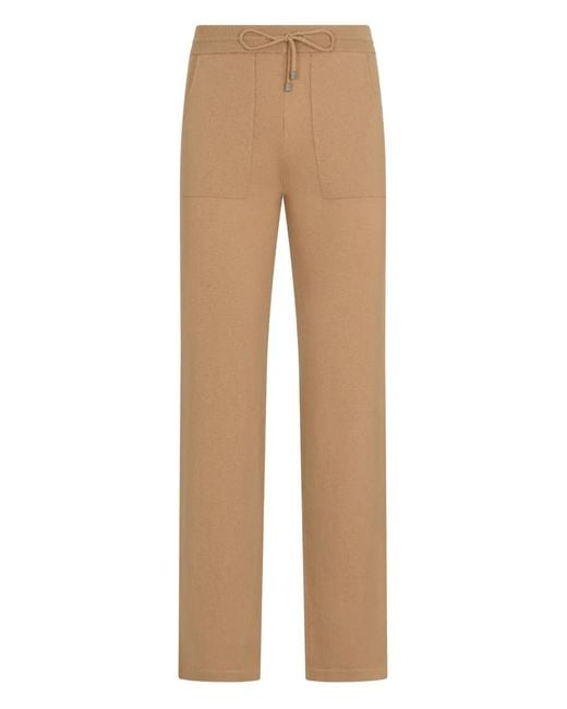 Malo Natural Ribbed Drawstring Trousers for men