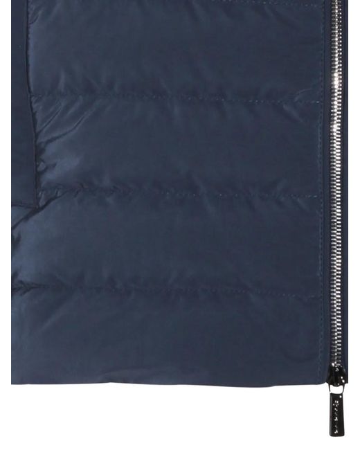 Moorer Blue Padded Zip-Up Gilet for men