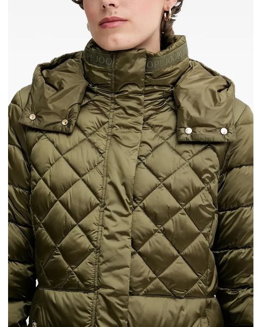 Joop! Green Constance Quilted-Design Coat