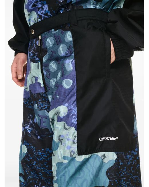 Off-White c/o Virgil Abloh Blue Samurai Camouflage Cargo Trousers for men