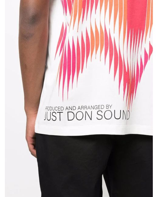 Just Don White Sound-Print Short-Sleeve T-Shirt for men