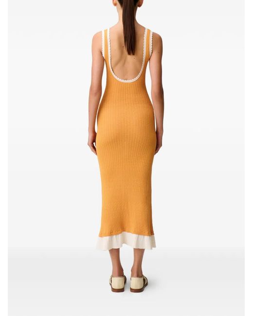 Robe En Maille À Bords Festonnés Claudie Pierlot en coloris Metallic