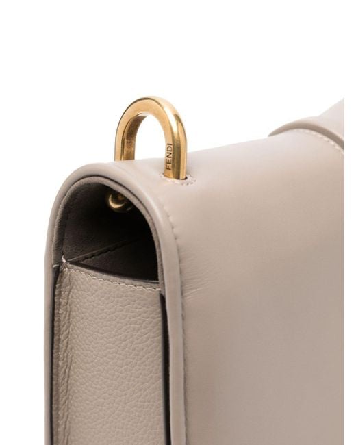 Fendi Gray C'mon Medium Leather Shoulder Bag