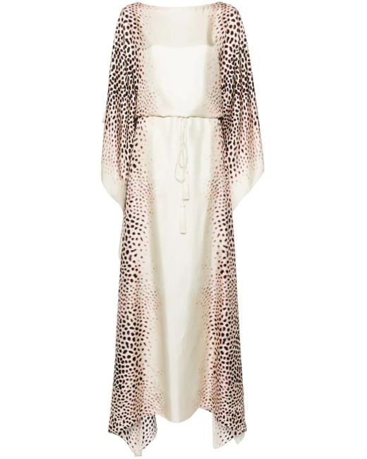 Roberto Cavalli Natural Kaftan Maxi Dress