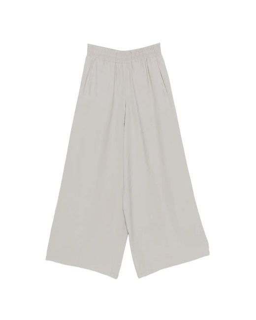 Drykorn White Ceiling Elasticated-Waistband Wide-Leg Palazzo Pants