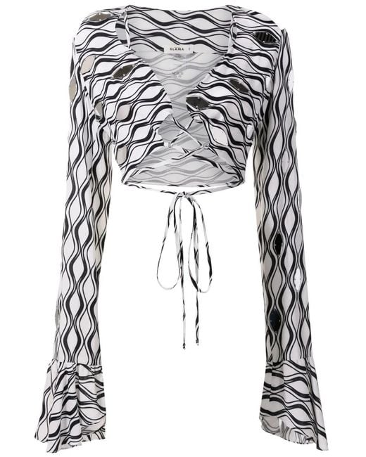 Amir Slama Black Long-Sleeved Tie-Fastening Blouse