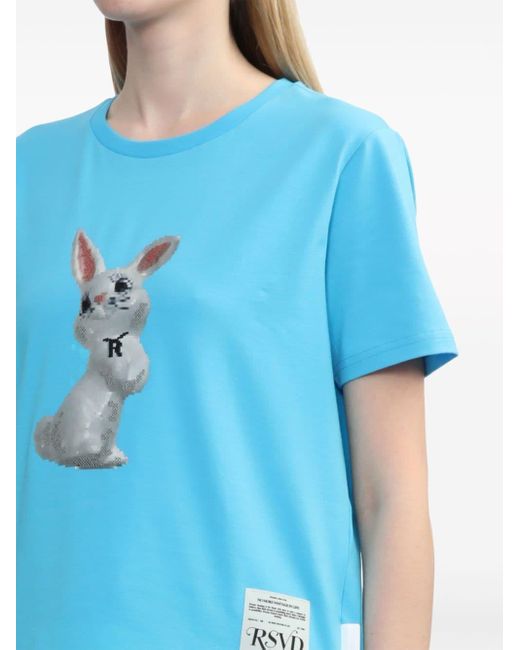T-shirt à imprimé lapin Izzue en coloris Blue