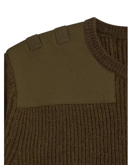 Gosha Rubchinskiy Green Panelled Ribbed-Knit Sweater