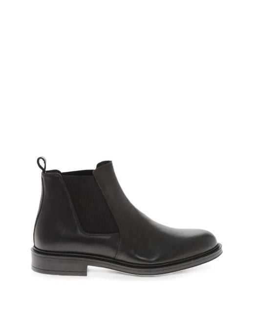 Amedeo Testoni Black Round-Toe Chelsea Boots for men