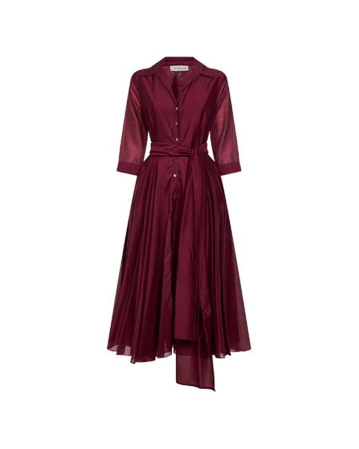 open lace back dress Amina Red Linen Shirt Dress
