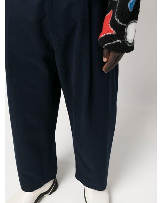 Studio Nicholson Blue Wide-leg High-waisted Trousers for men