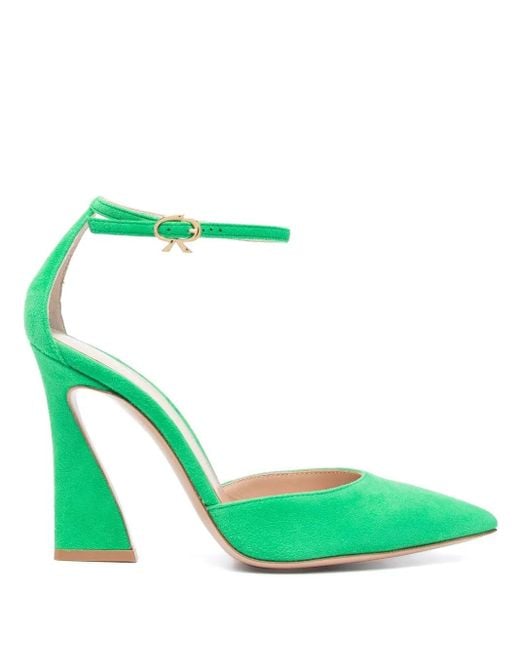 Gianvito Rossi Green 90Mm Suede Pumps
