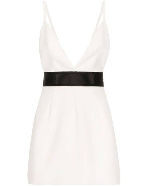 Dolce & Gabbana White Kleid im Lagen-Look