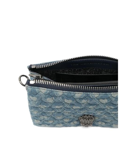 Kurt Geiger Blue Kensington Puff Heart Quilted Shoulder Bag