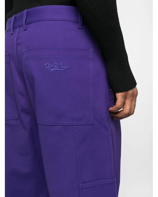 Off-White c/o Virgil Abloh Blue Wave Off Wide-Leg Trousers for men
