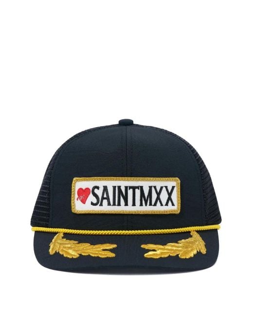 SAINT Mxxxxxx Baseballkappe Mit Logo-Applikation in Blue für Herren