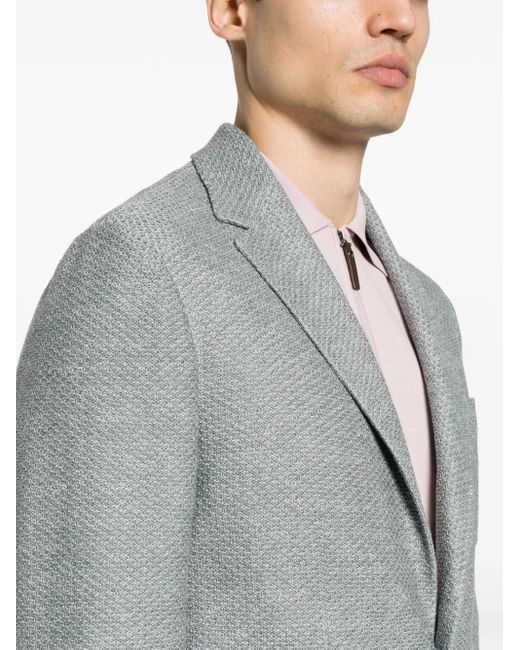 Canali Gray Single-Breasted Blazer for men