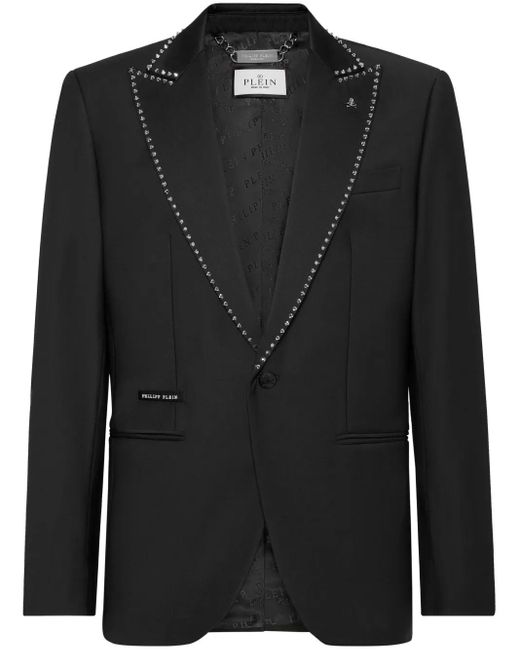 Philipp Plein Black Stud-Embellished Blazer for men