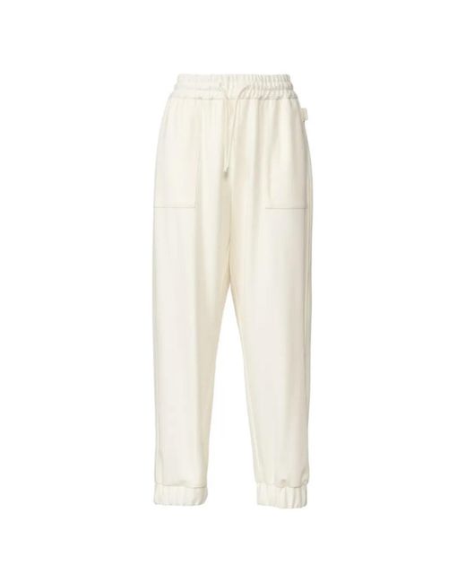 Fabiana Filippi White Drawstring-Waist Elasticated-Cuffs Track Pants