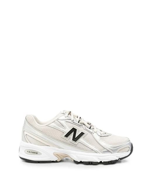 New Balance White Abzorb Mesh-Panelled Logo-Patch Sneakers