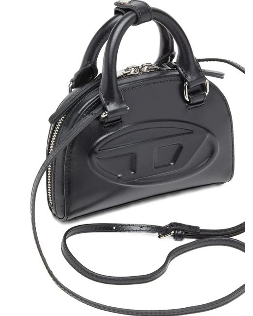 DIESEL Black 1Dr Dome Embossed Logo Crossbody Bag