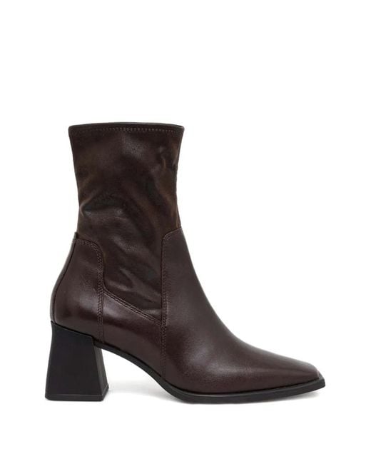 Vagabond Brown Hedda Square-Toe Ankle Boots