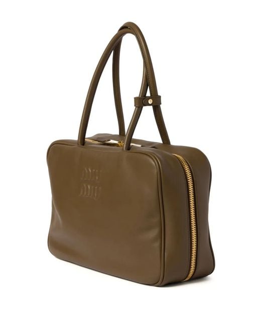 Miu Miu Brown Leather Beau Tote Bag