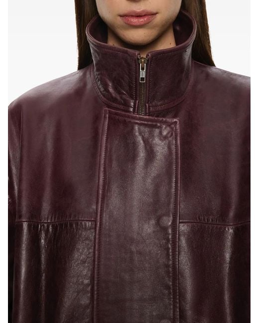 Christopher Esber Red Devon Leather Bomber Jacket