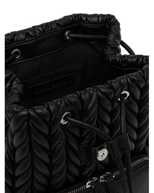 Karl Lagerfeld Black Quilted Leather Backpack