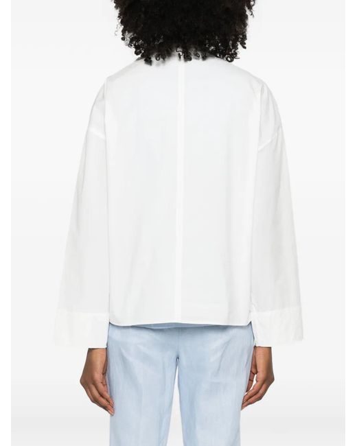 Soeur White Umea Funnel-Neck Blouse