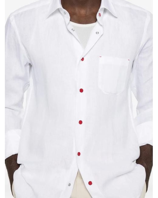 Kiton White Button-Up Shirt for men