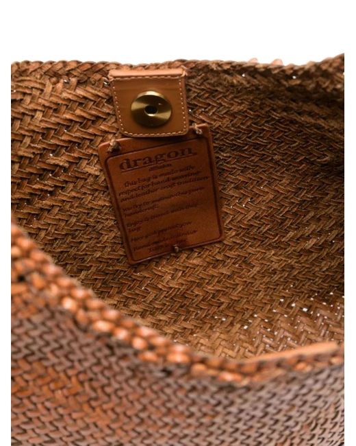 Dragon Diffusion Luna Mezza Woven Leather Shoulder Bag in Brown | Lyst UK