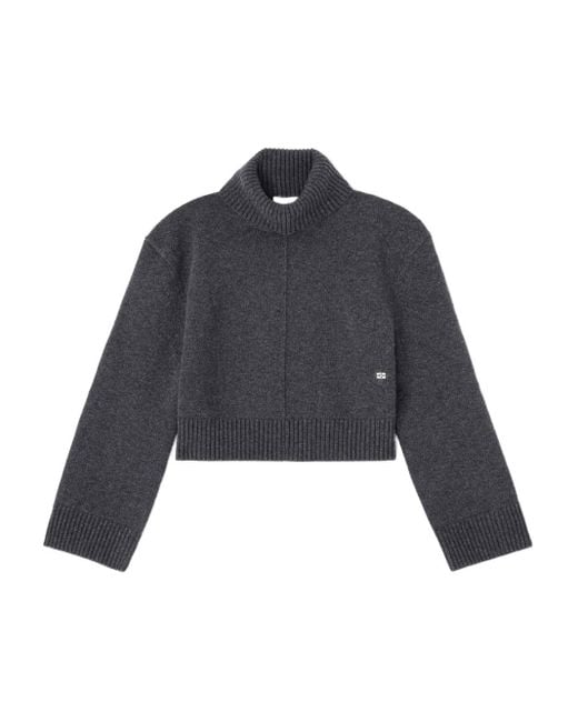 Ganni Blue Wool Turtleneck Sweater